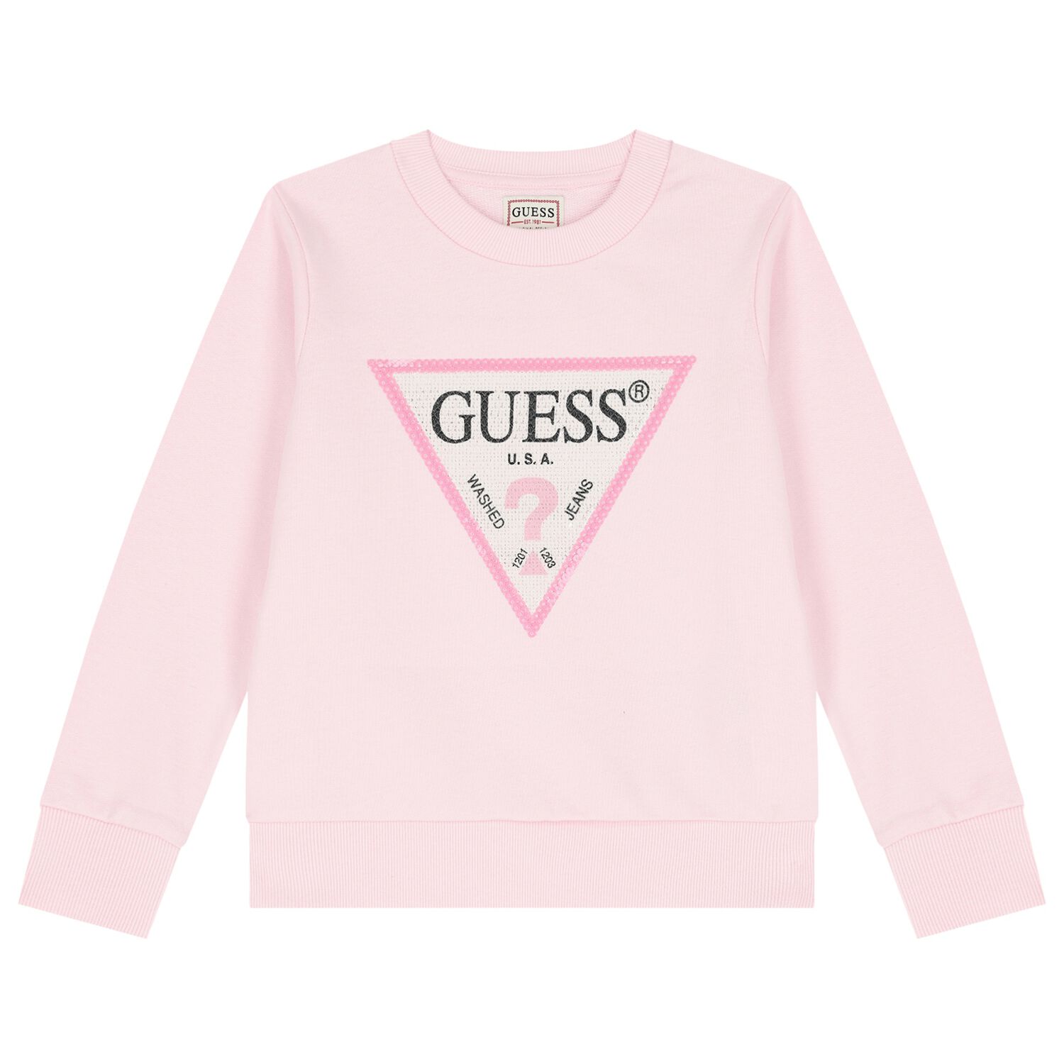 Girls Pink Logo Sweatshirt, 1, hi-res image number null