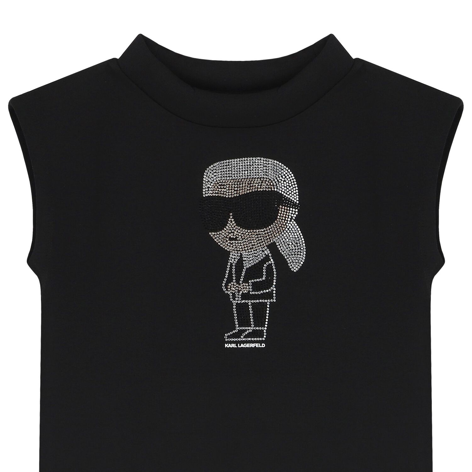 فستان بنات بالشعار باللون الأسود, 1, hi-res