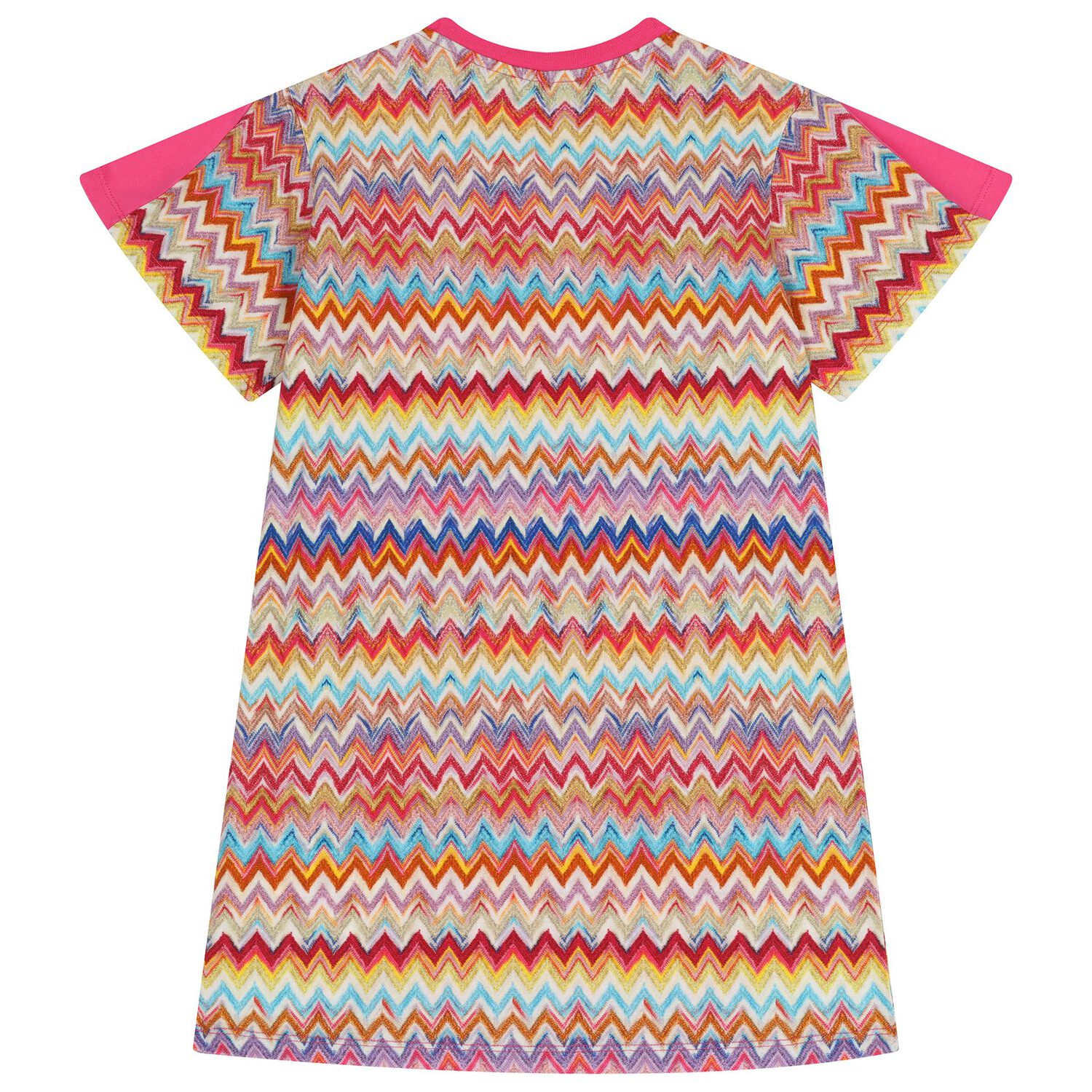 Girls Pink Zigzag Dress, 2, hi-res