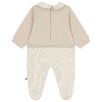 Beige Logo Babygrow 
