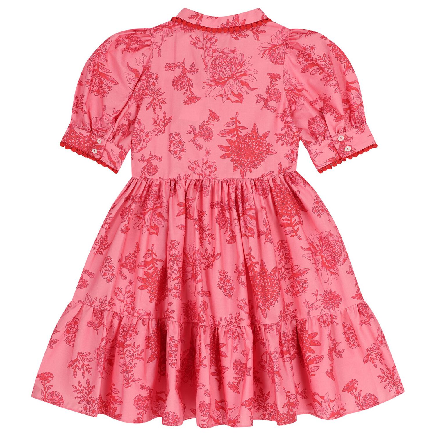 Girls Pink Floral Dress , 1, hi-res