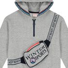 Boys Grey Bag Hooded Top, 1, hi-res