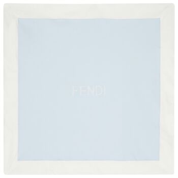 Baby Boys Blue & White Logo Blanket