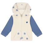 Baby Boys Beige, White & Blue Tracksuit (3 Piece), 1, hi-res