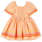 Girls Orange Ric Rac Dress, 1, hi-res
