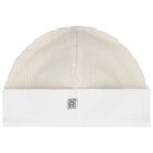 White & Beige Logo Baby Hat, 1, hi-res