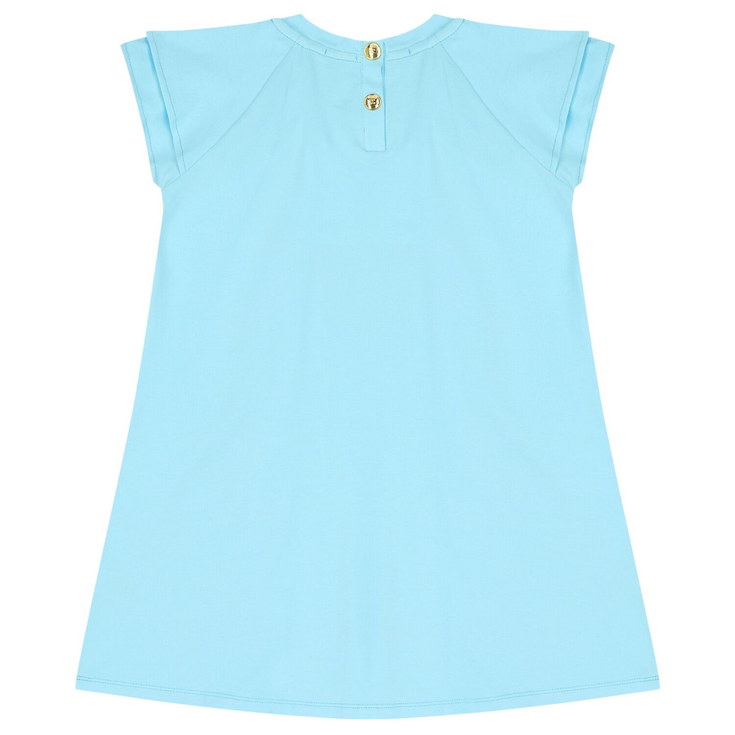 فستان بنات بالشعار باللون الأزرق, 2, hi-res