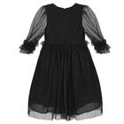 Girls Black Tulle Dress, 1, hi-res