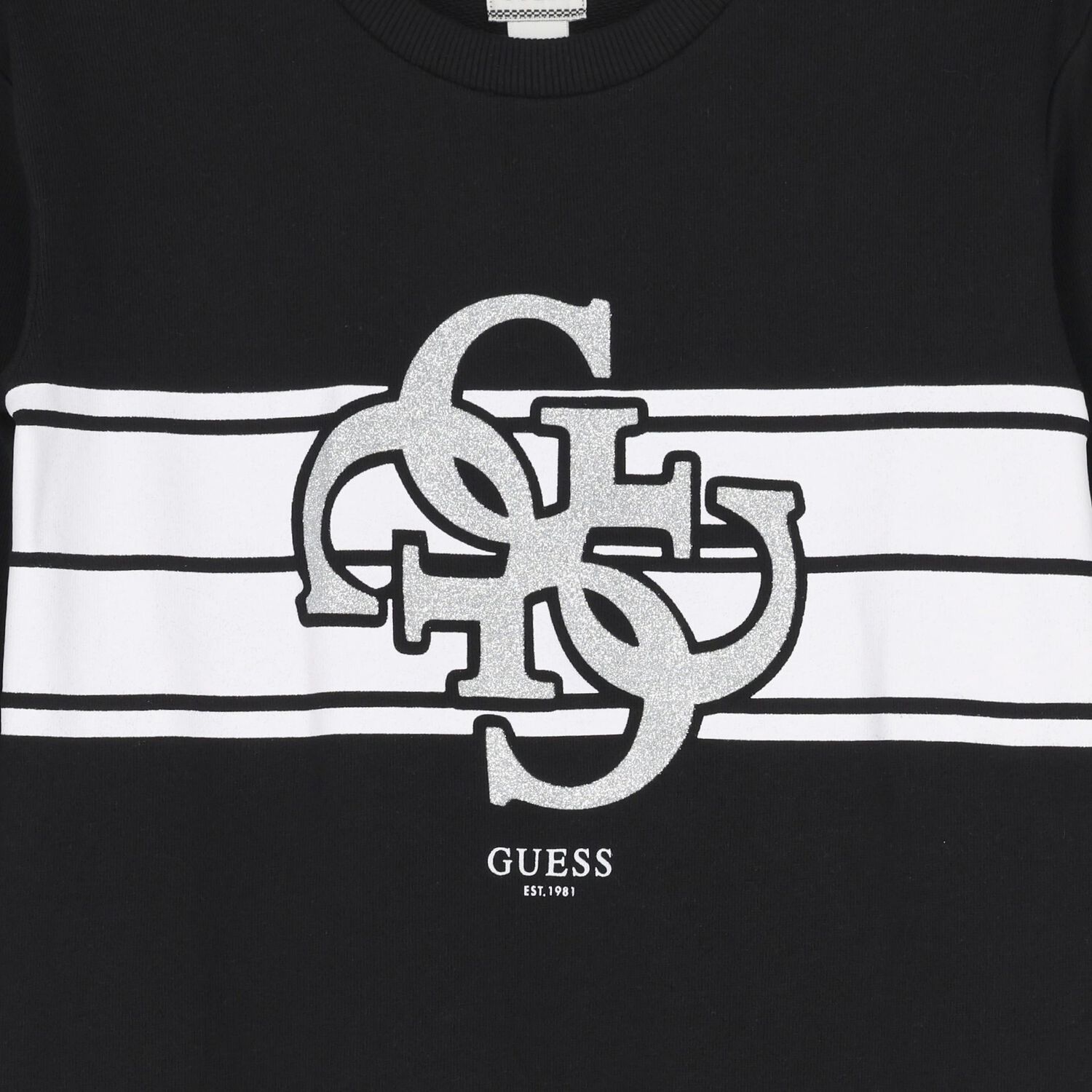 فستان بنات سويت شيرت بالشعار باللون الاسود , 2, hi-res image number null