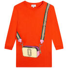 فستان بالشعار باللون البرتقالي, 2, hi-res