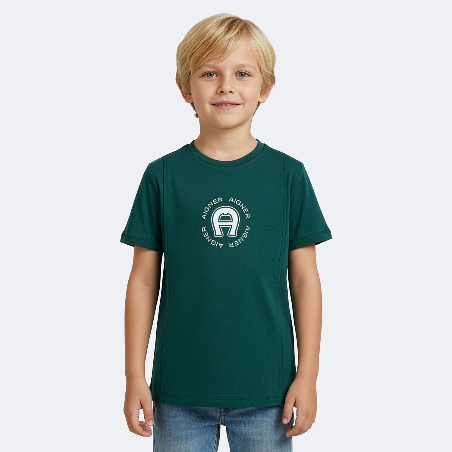 Boys Green Logo T-Shirt, 1, hi-res
