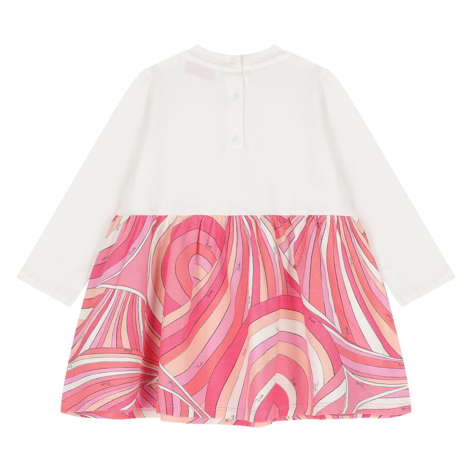 Younger Girls Pink & White Logo Iride Dress, 2, hi-res