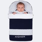 Baby Boys Navy Blue & White Logo Nest, 2, hi-res