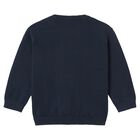 Younger Boys Navy Blue Knitted Jumper, 2, hi-res