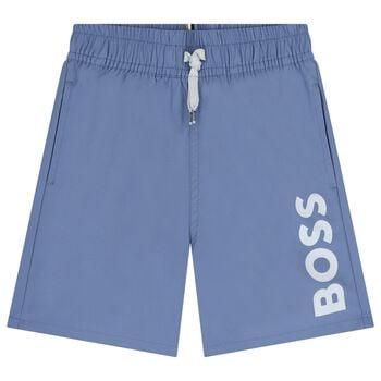 Boys Blue Logo Swim Shorts