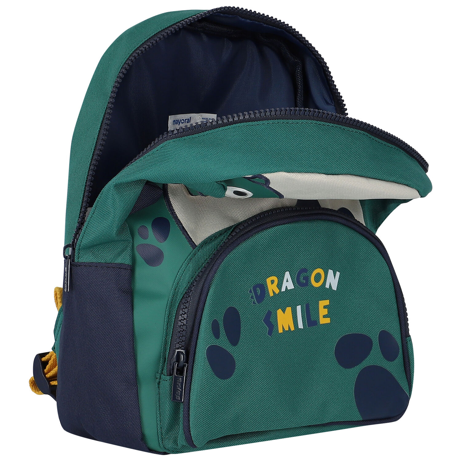 حقيبة ظهر أولاد بطبعة ديناصور باللون الأخضر (27 سم), 1, hi-res