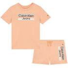 Younger Girls Coral Logo Shorts Set, 2, hi-res