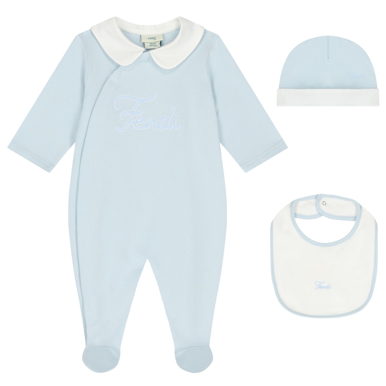 Baby Boys Blue Logo Babygrow Gift Set, 2, hi-res image number null