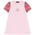 Girls Pink Logo Dress, 2, hi-res