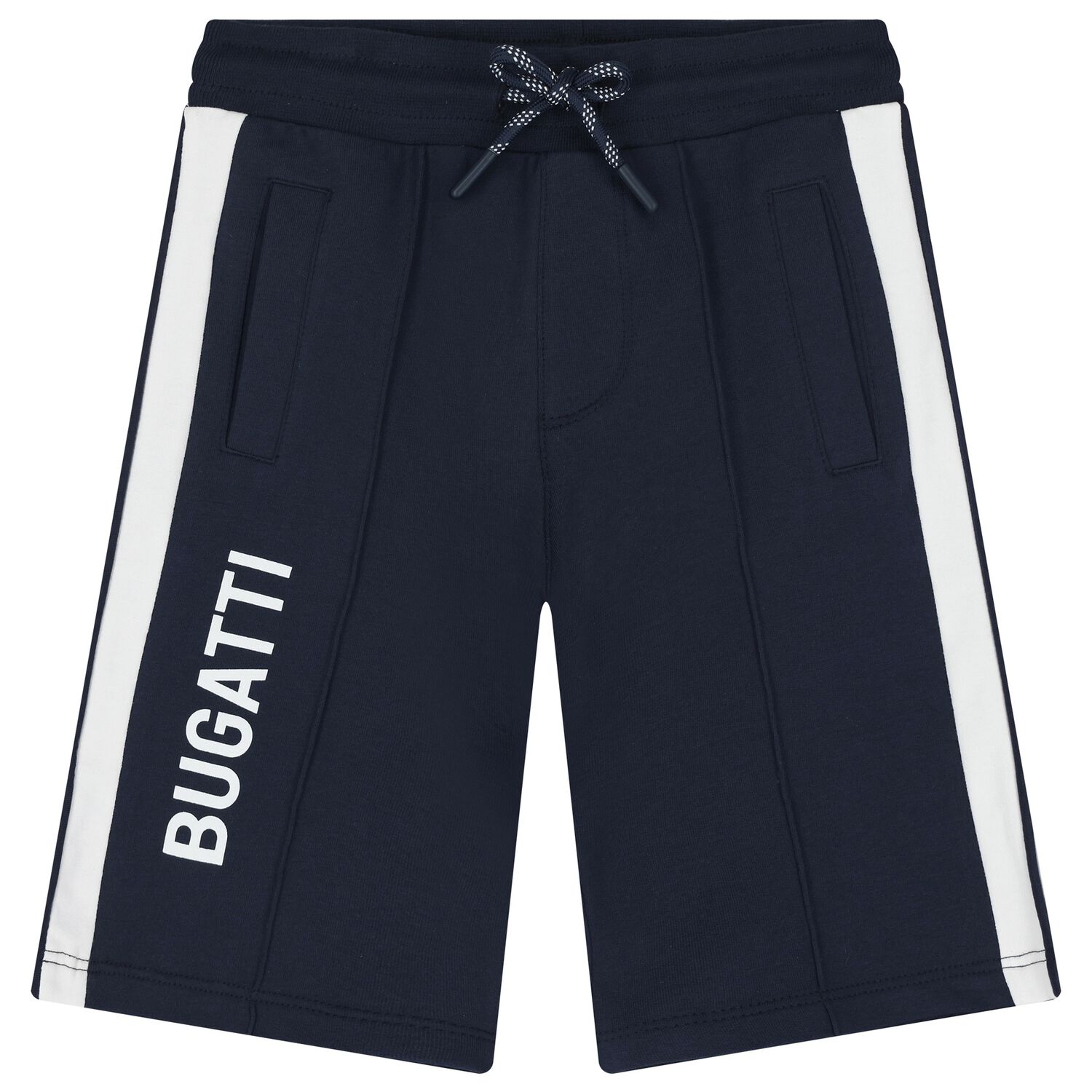 Boys Navy Blue Logo Shorts, 1, hi-res