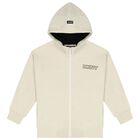 Ivory Logo Hooded Zip Up Top, 1, hi-res