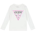 سويت شيرت بالشعار باللون الأبيض للبنات, 1, hi-res