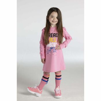 Girls Pink Logo Dress