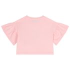 Girls Pink Teddy Bear Logo T-Shirt, 2, hi-res