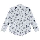 Boys Blue & White Striped Logo Shirt, 1, hi-res