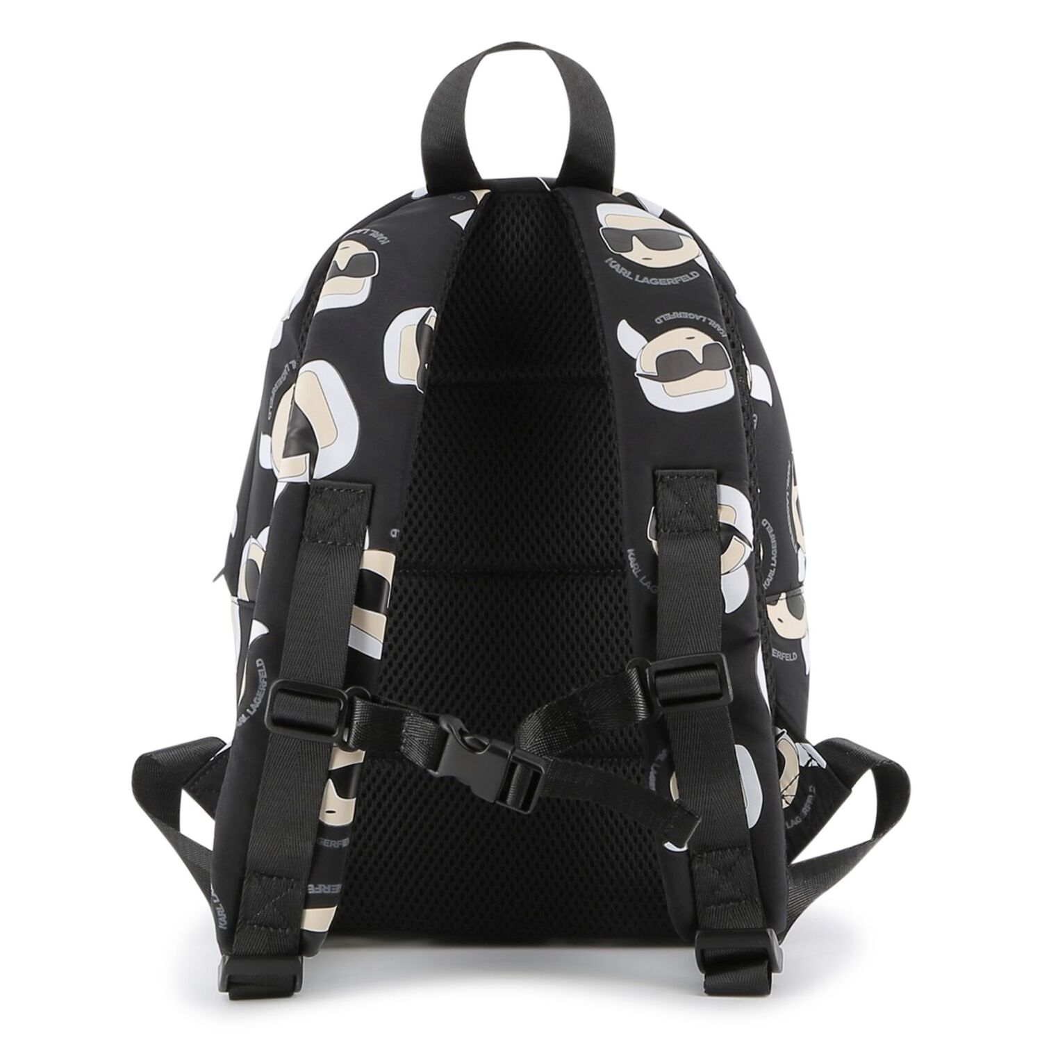 Boys Black Logo Ikonik Karl Backpack, 1, hi-res