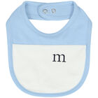 Baby Boys Blue & White Logo Bib, 1, hi-res
