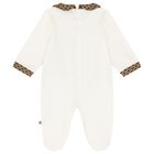 Ivory Teddy Bear Logo Babygrow Set, 1, hi-res