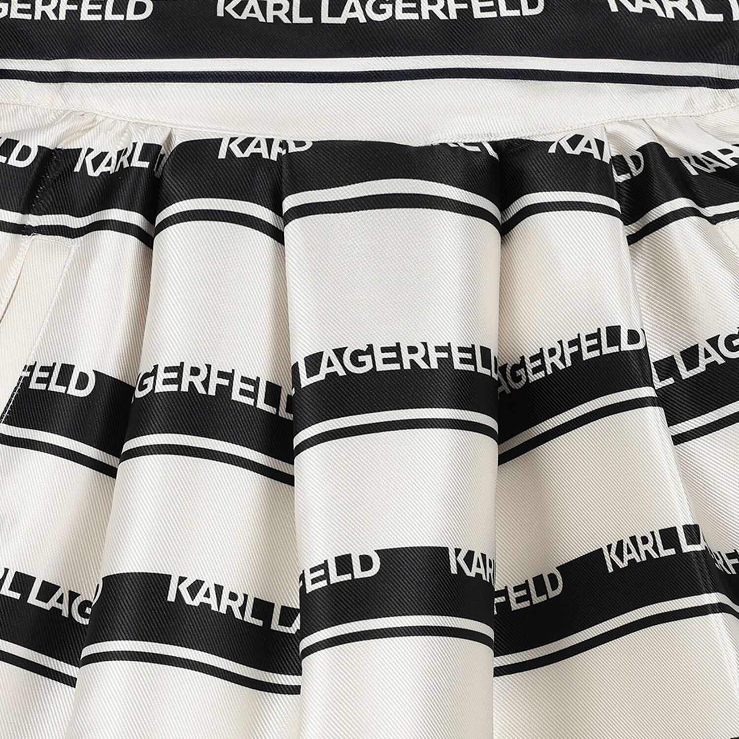 تنورة مخططة باللون العاجي والأسود للبنات, 1, hi-res