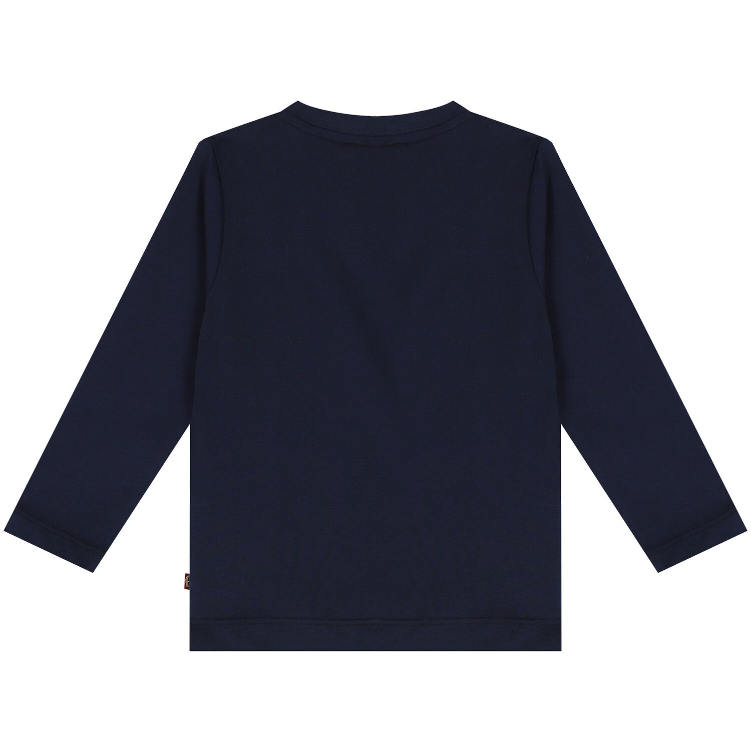Younger Boys Navy Blue Logo Long Sleeve Top, 1, hi-res