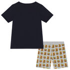 Boys Navy & Grey Logo Pyjamas, 1, hi-res
