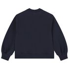 سويت شيرت بنات بالشعار باللون الكحلى, 2, hi-res