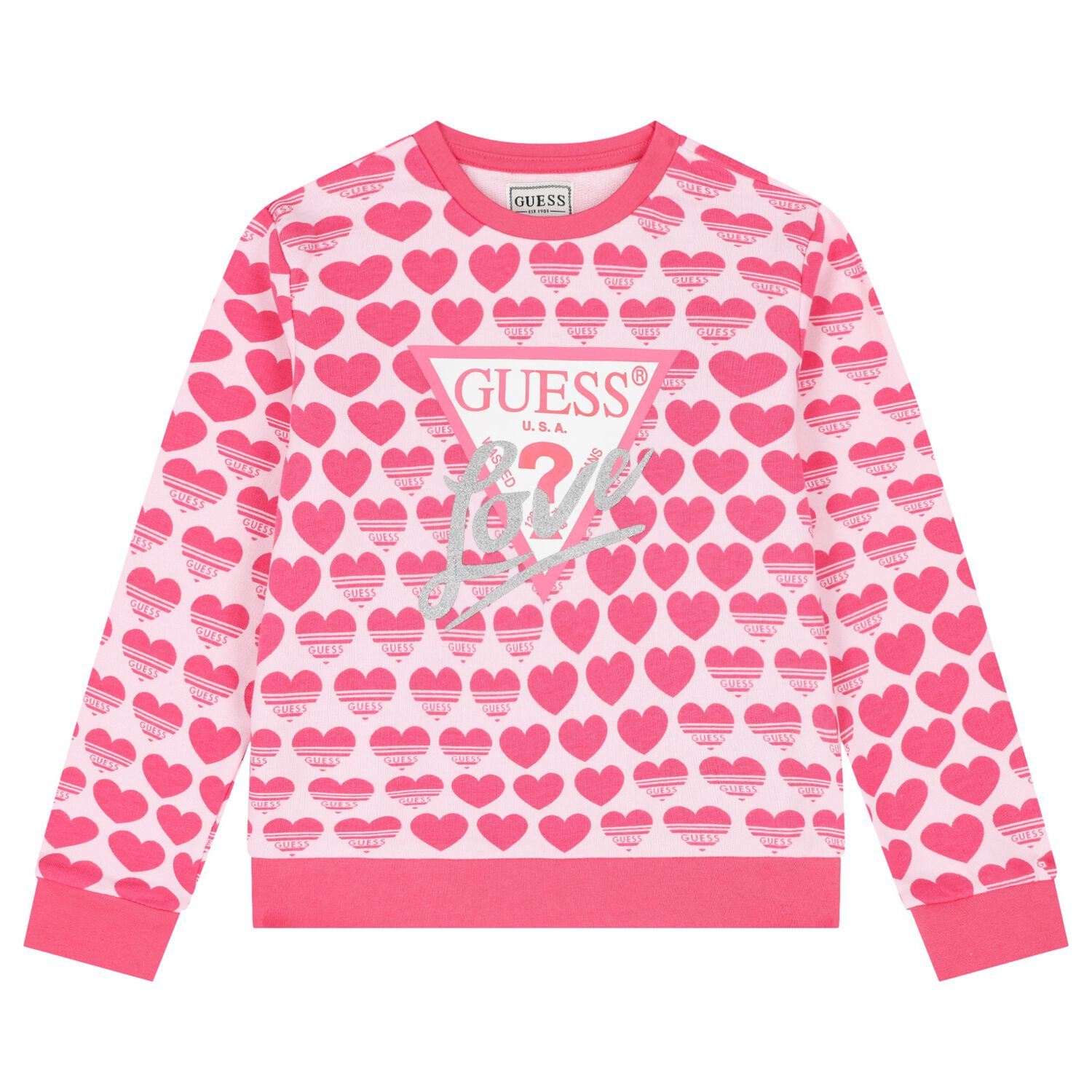 Girls Pink Logo Sweatshirt, 1, hi-res image number null