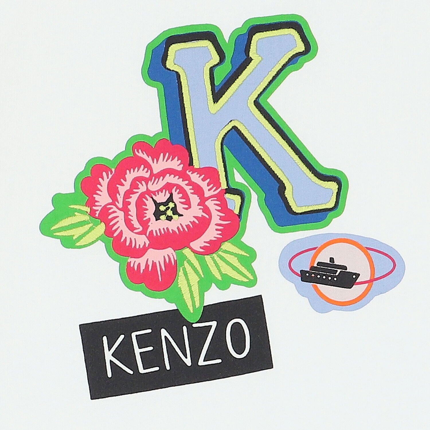 تيشيرت بالشعار باللون الأبيض والزهري للبنات, 1, hi-res