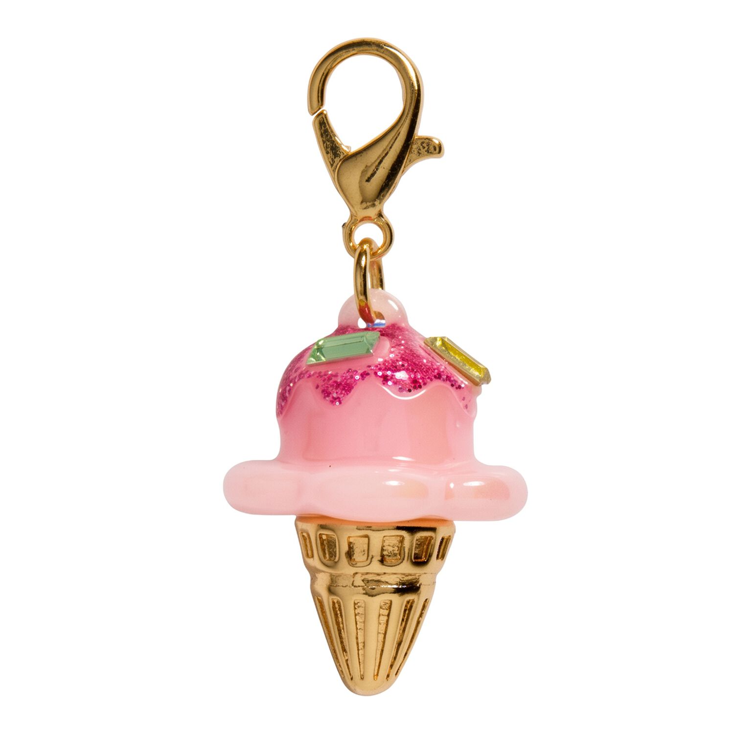 Girls Pink & Gold Ice Cream Charm, 1, hi-res