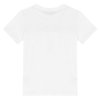تيشيرت بالشعار باللون الأبيض للأولاد