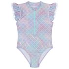 Girls Purple & Blue Metallic Mermaid Swimsuit, 1, hi-res