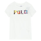 Girls White Logo T-Shirt, 1, hi-res