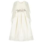 Girls Ivory Crystal Waist & Chiffon Cape Dress, 1, hi-res