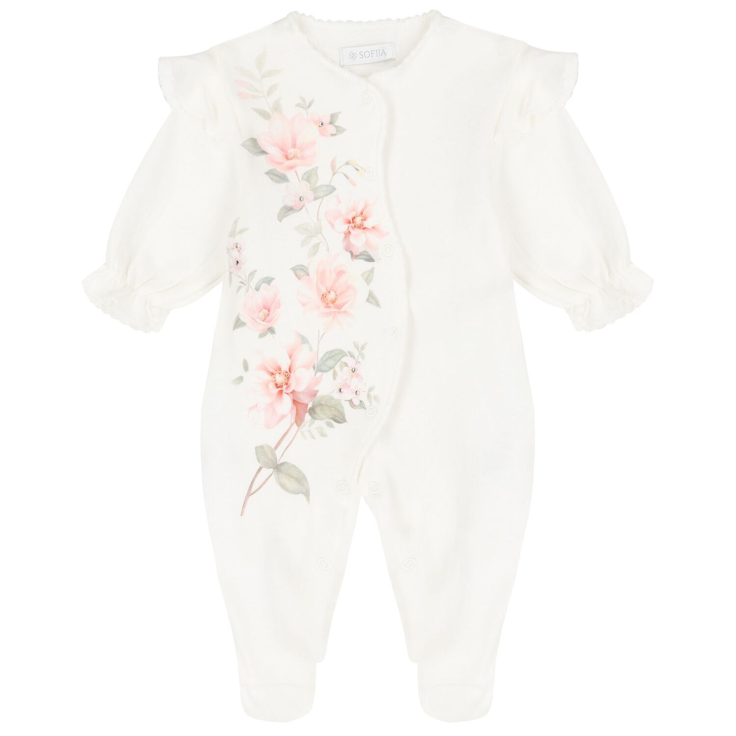 Baby Girls Ivory Floral Babygrow Gift Set, 2, hi-res image number null