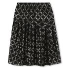 Girls Black & Gold Logo Pleated Skirt, 1, hi-res