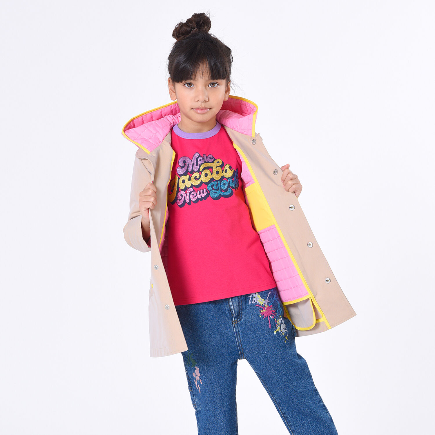 تيشيرت بنات باللون الزهرى, 2, hi-res