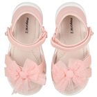 Younger Girls Pink Tulle Bow Sandals, 1, hi-res