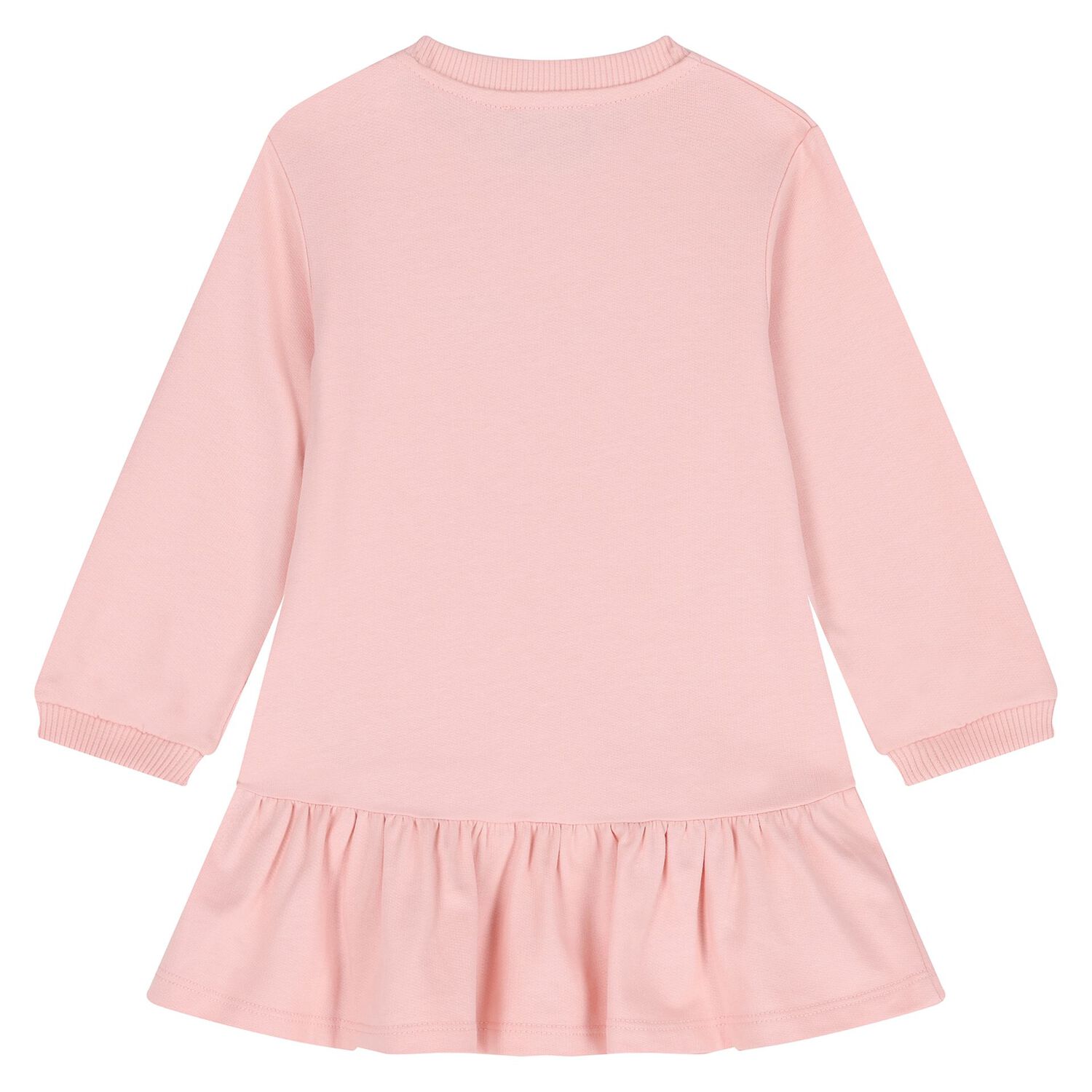 Younger Girls Pink Teddy Bear Logo Dress, 1, hi-res