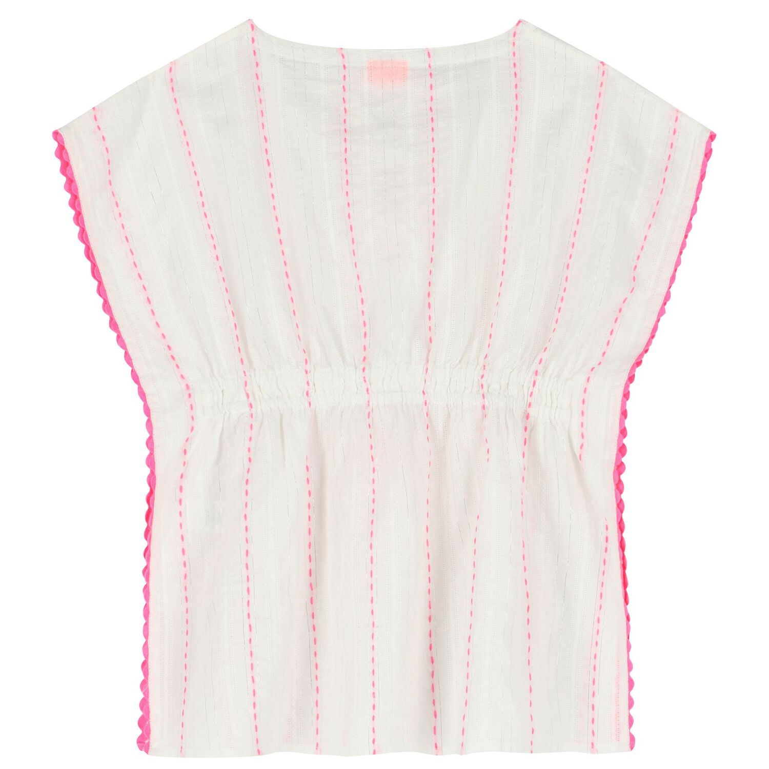 قفطان بنات مخطط باللون الأبيض, 1, hi-res