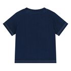 Younger Boys Navy Blue Logo T-Shirt, 1, hi-res